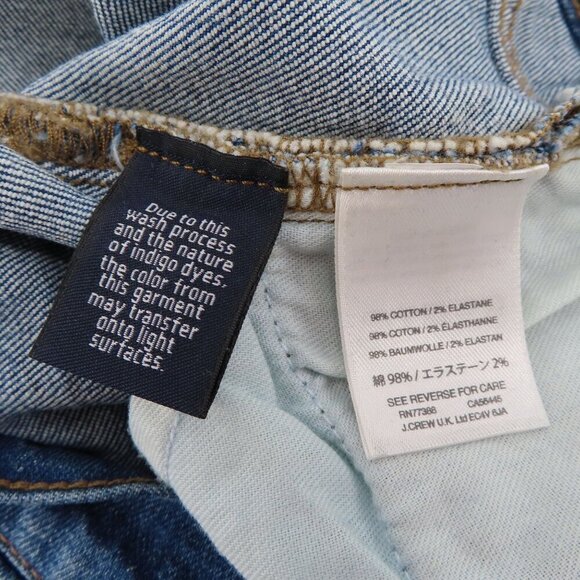 J Crew Women 25 Slim Broken In Boyfriend Distressed Medium Wash Blue Denim Jeans - Picture 8 of 13